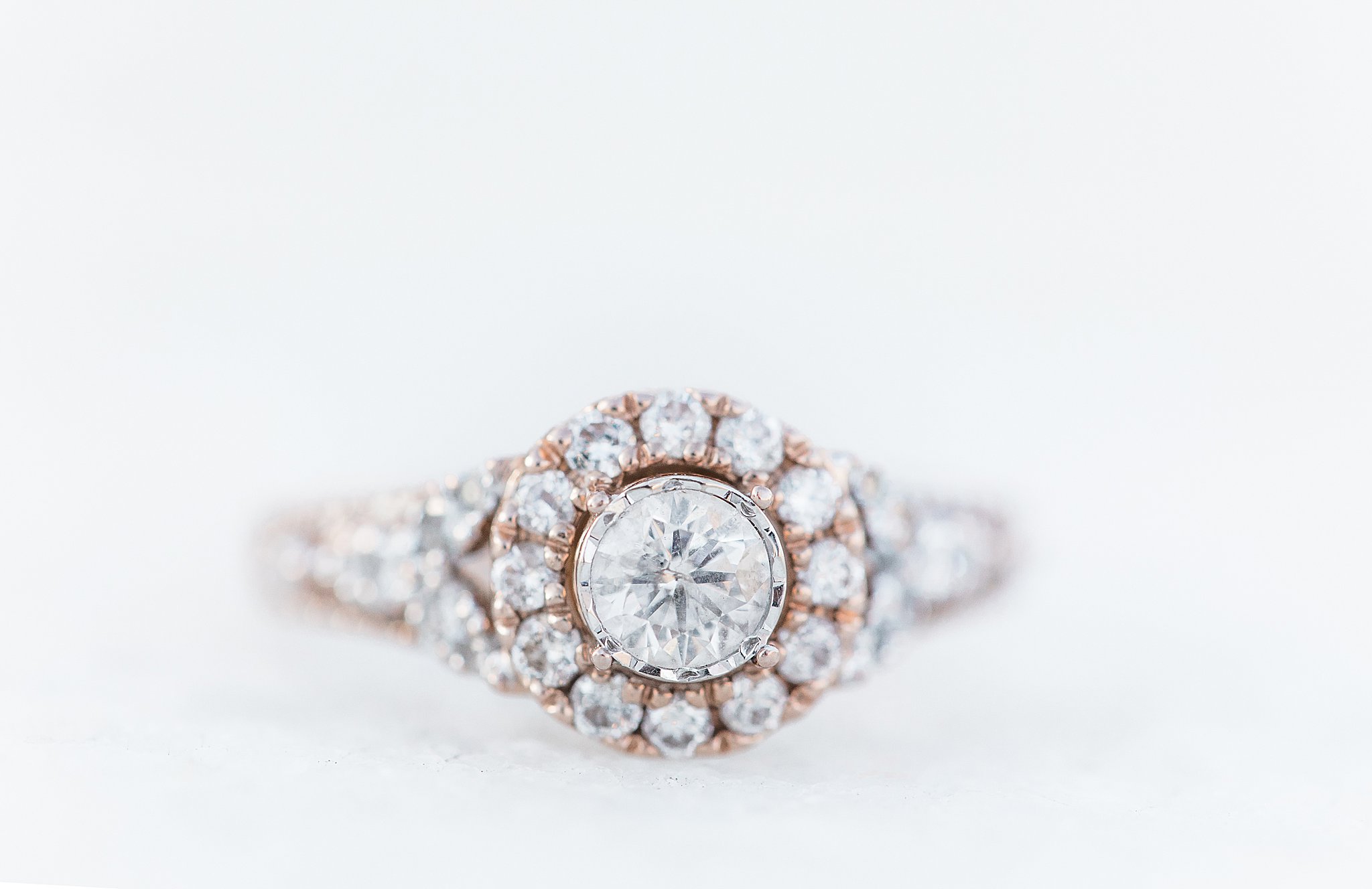 Circle diamond engagement ring.