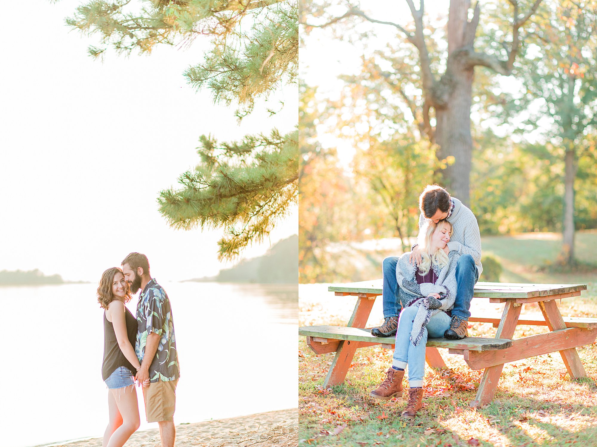 Sunny day engagement photos.