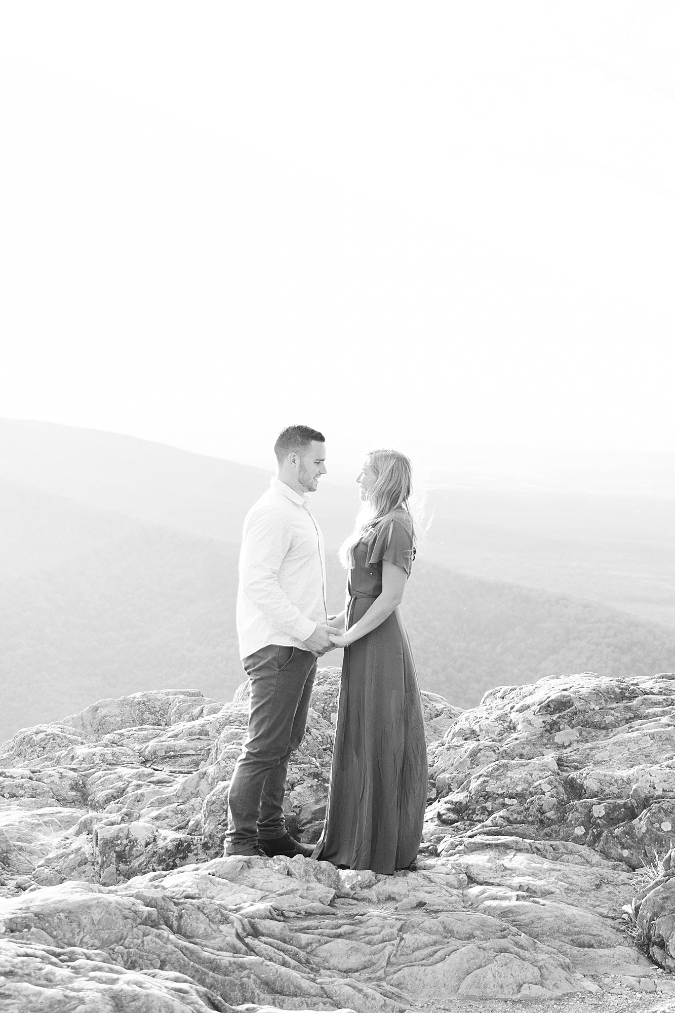 Engagement photos near Blue Ridge Mountains.