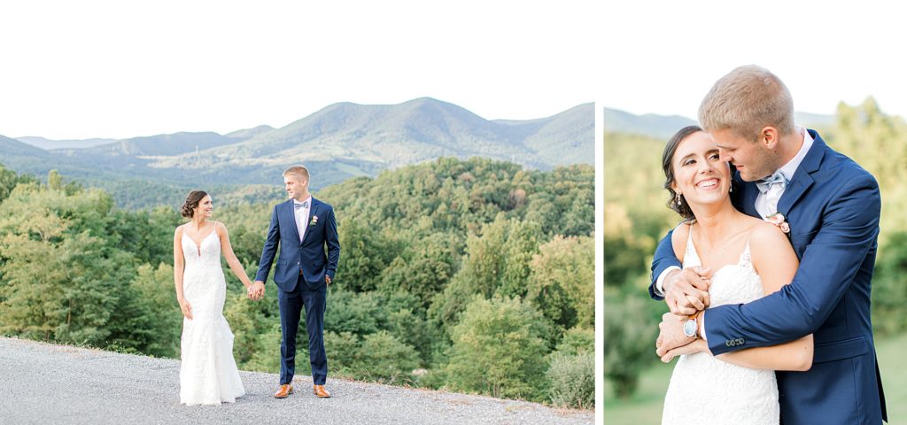 Portraits of bride and groom at House Mountain Inn.