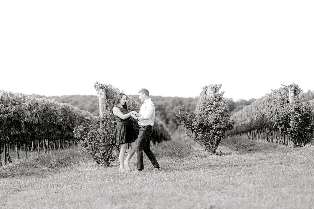 Photos of a couple dancing at Stone Tower Winery.