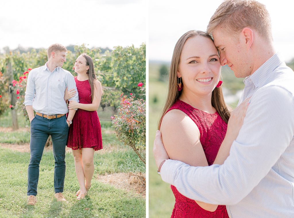 Engagement session portraits at Stone Tower Winery by Leesburg photographer. 