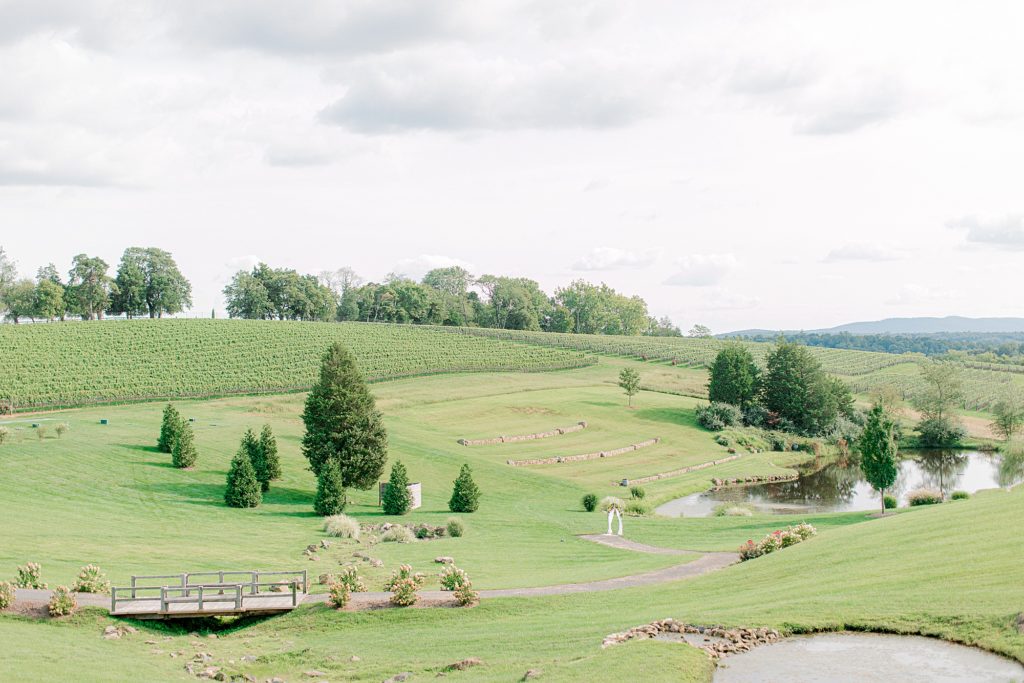 Landscape photo of Stone Tower Winery taken in Summer by Virginia Wedding Photographer.