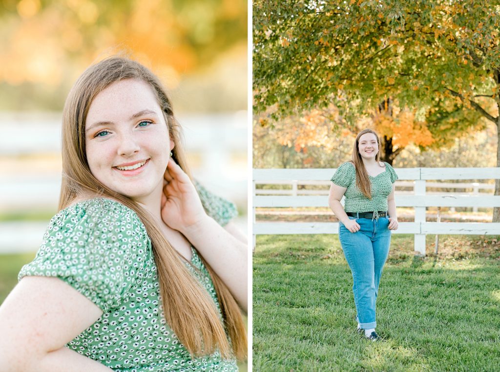 Senior portraits taken during Fall at Castle Hill.