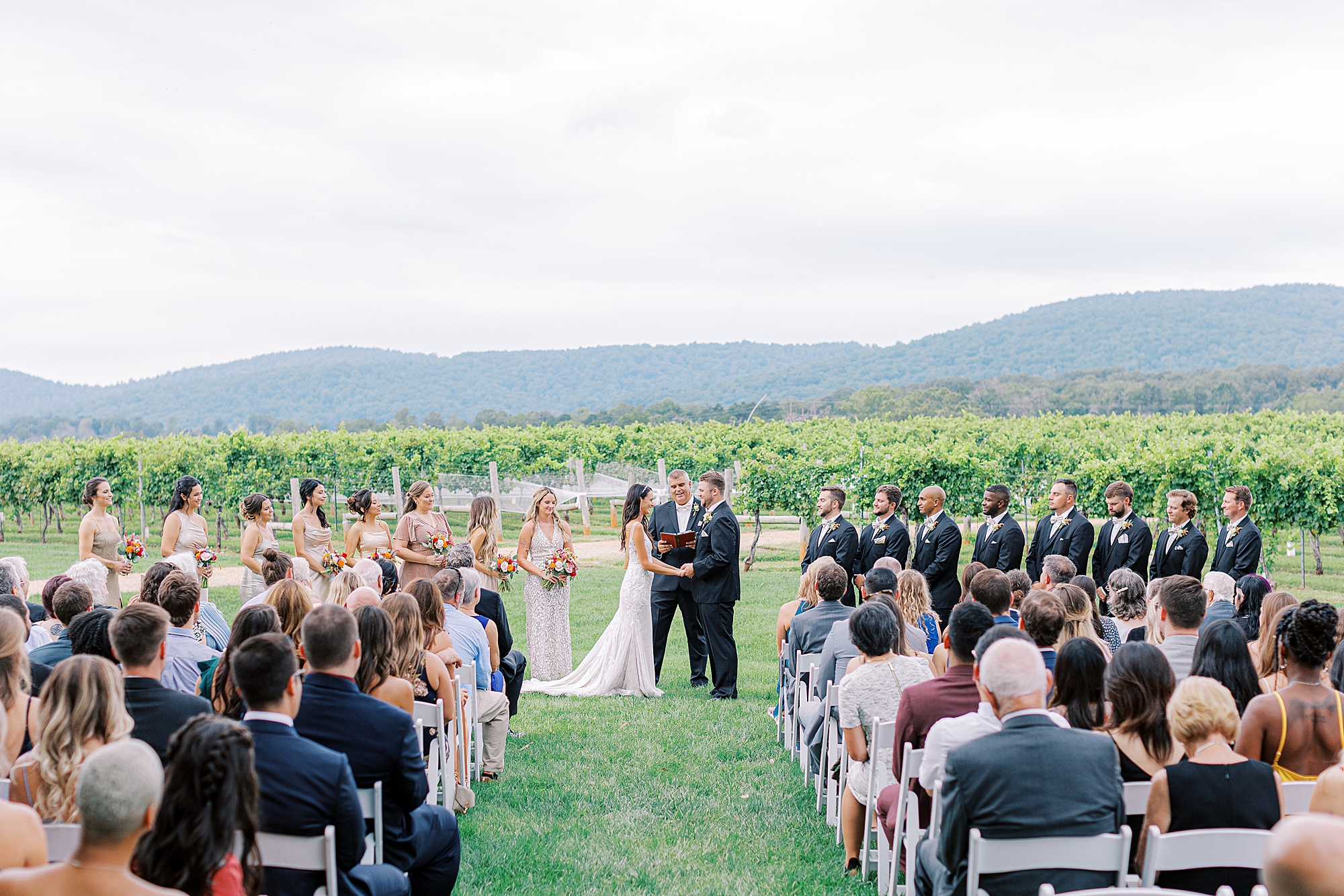 Keswick Vineyards wedding photo of ceremony.