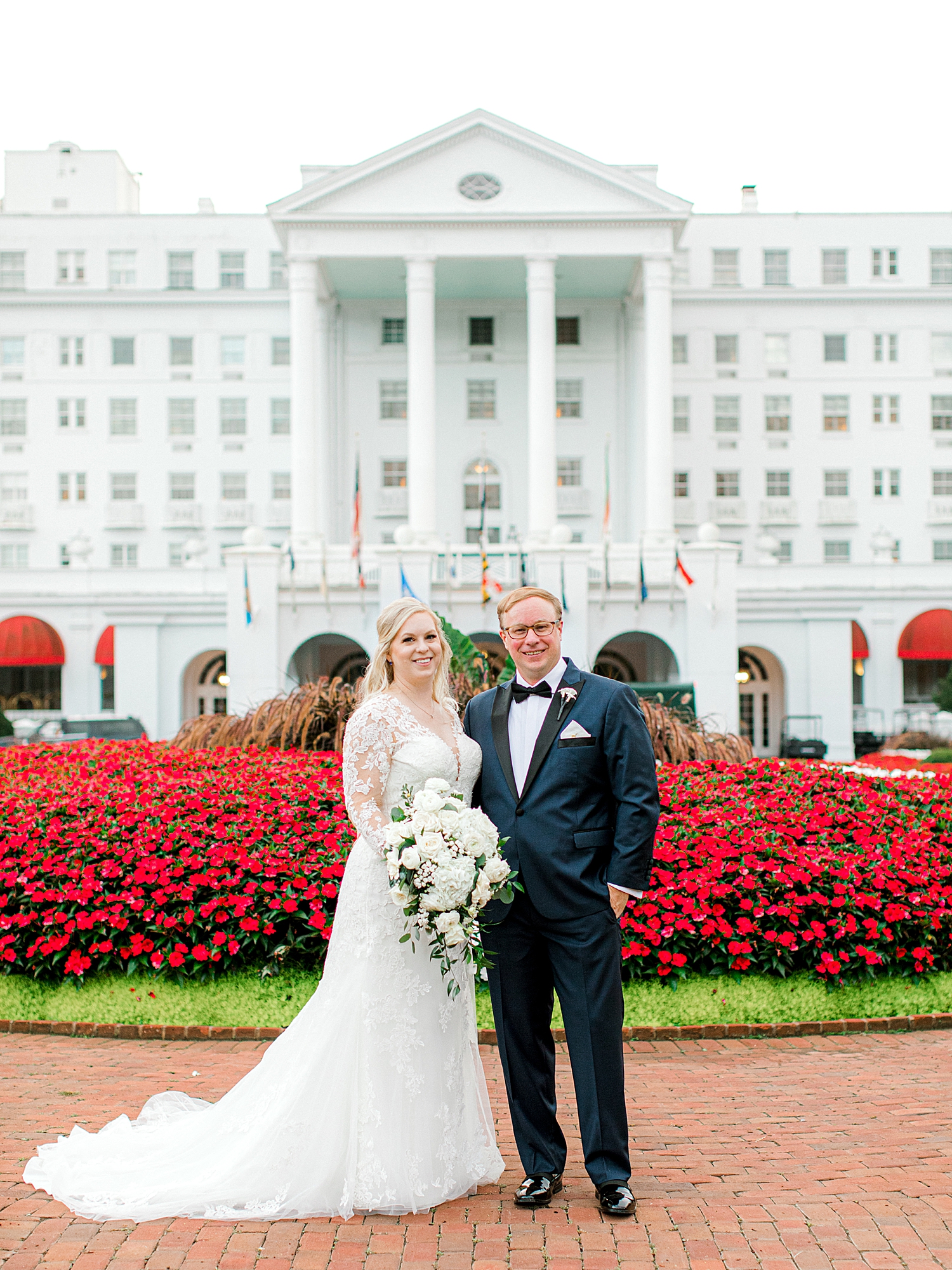 Wedding couple at The Greenbrier.