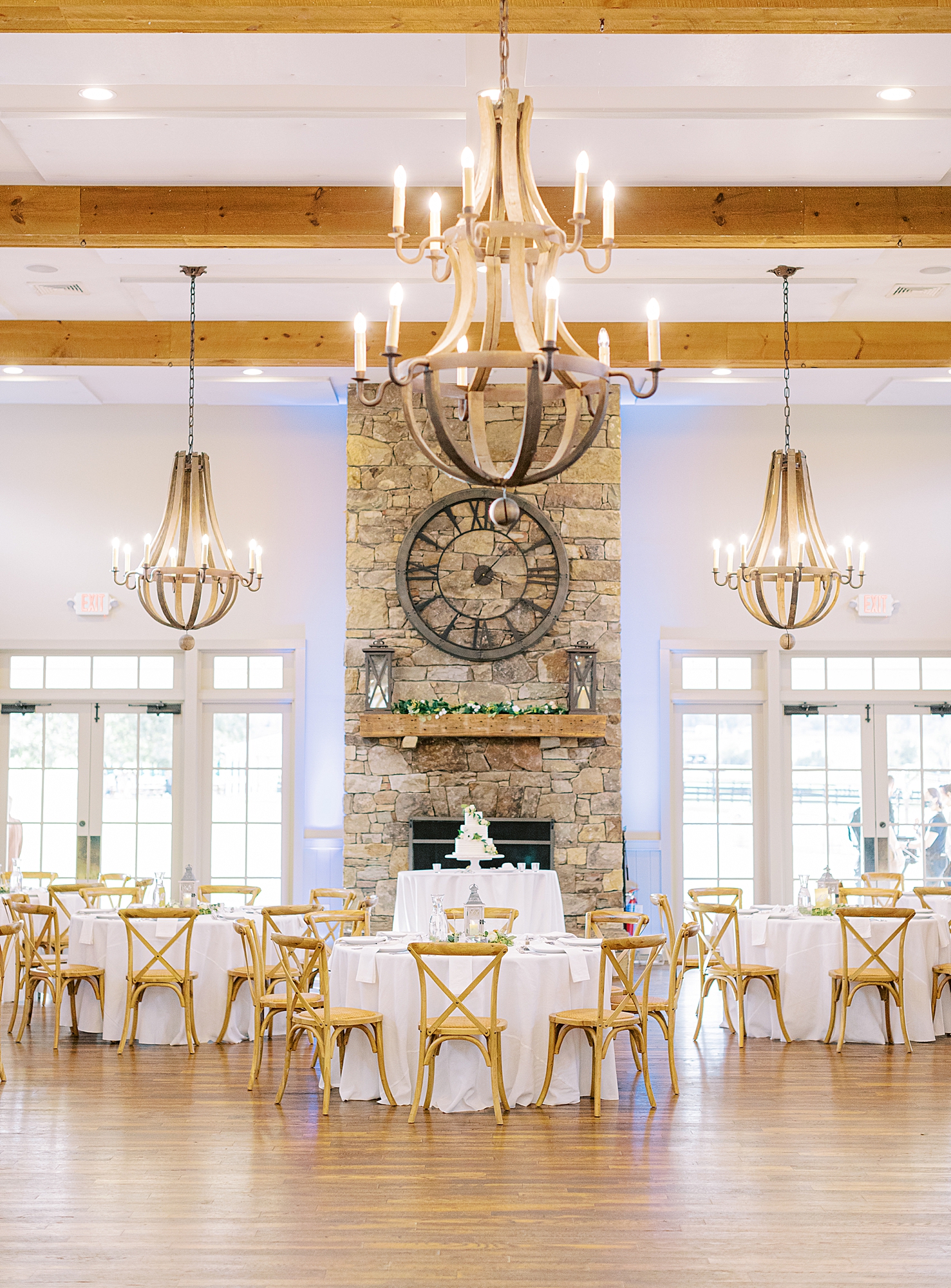 Minimalistic reception space decorate in white at King Family Vineyards. 