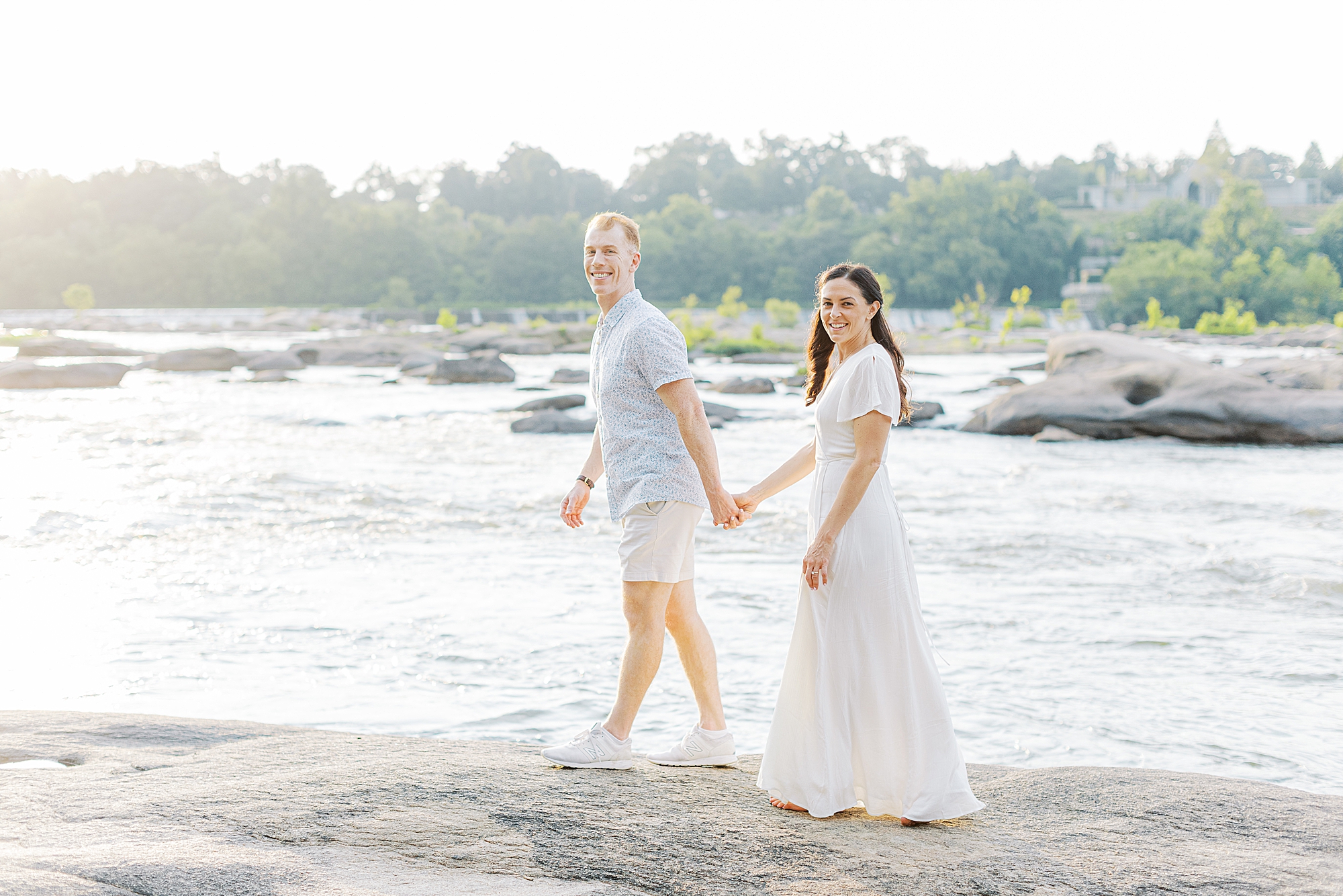 Summer engagement photos at Belle Isle.