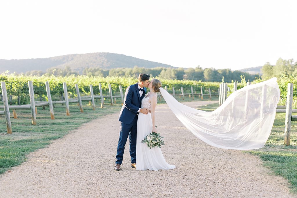 Fall wedding venue in Charlottesville with mountain and vineyard views.