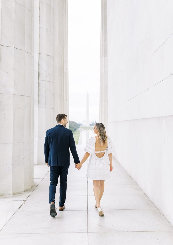 Washington DC engagement photos at Lincoln Memorial.