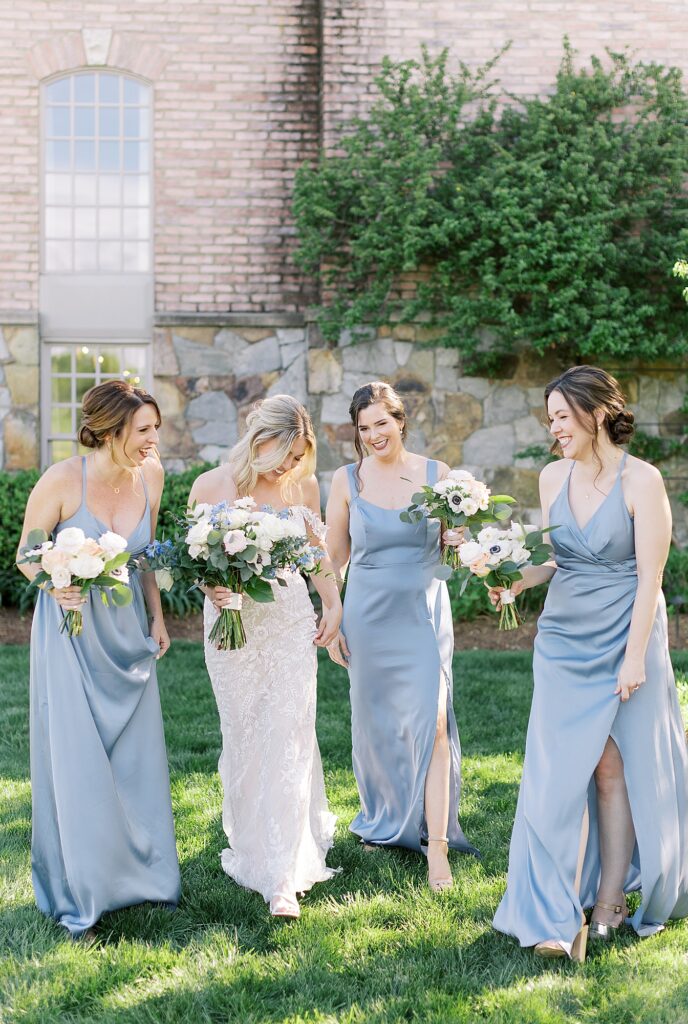 Candid photo of bridesmaids at Early Mountain Vineyards wedding.