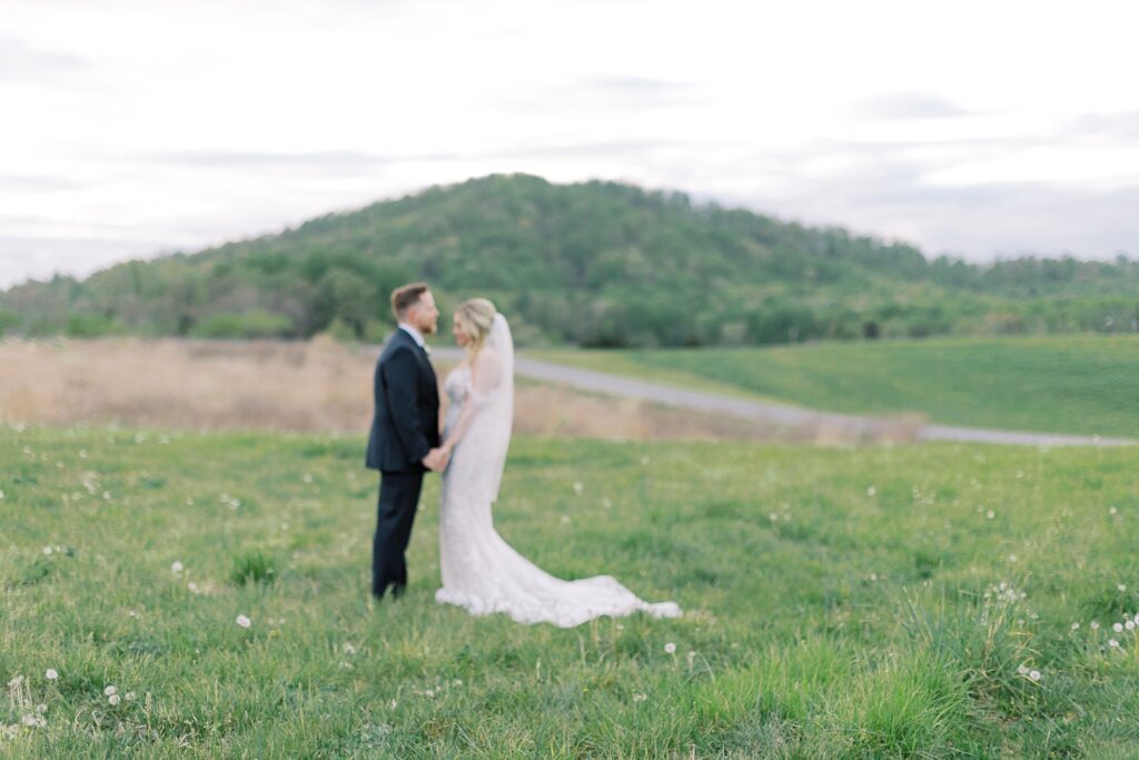 Portrait of couple at Early Mountain Vineyards wedding.